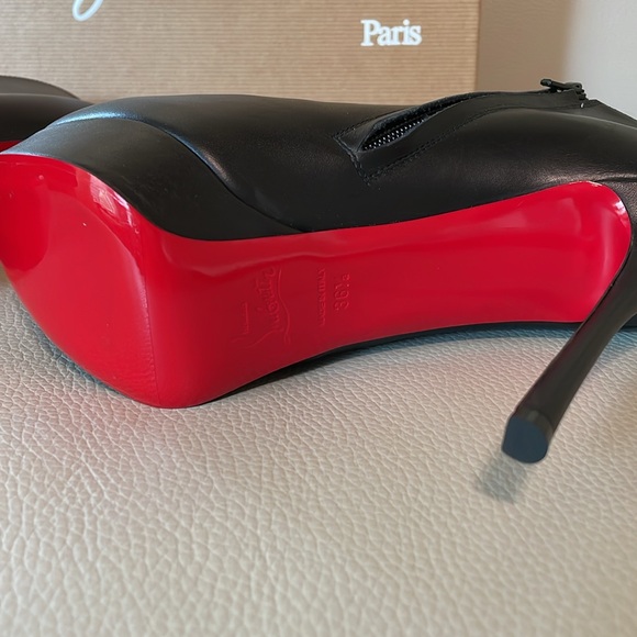 New never worn Christian louboutin black shoes heels Dirdi bootie 130 36.5 6.5 - Picture 3 of 7